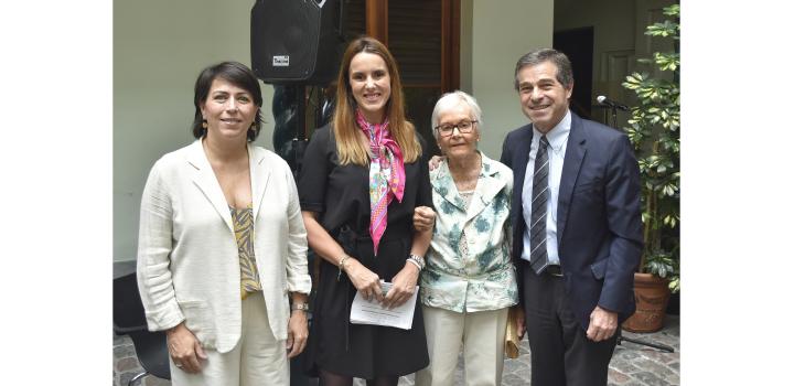 Sra. Mireia Villar, Subsecretaria Carolina Ache, Sra. Belela Herrera y Canciller Ernesto Talvi en la Inauguración de la muestra "Mujeres uruguayas en el sistema multilateral de las Naciones Unidas, ayer y hoy"