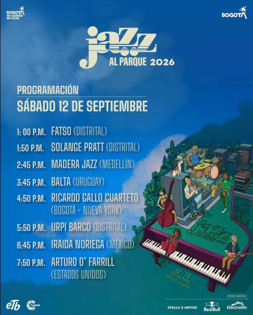 Programación Sábado Jazz al Parque 2026 Programación Sábado Jazz al Parque 2026