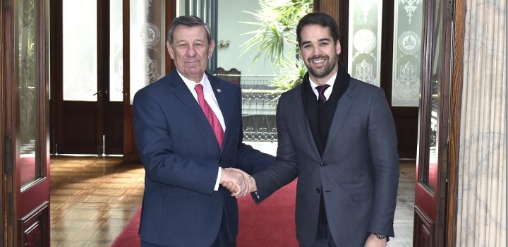 Canciller Nin Novoa con el Gobernador del Estado de Río Grande del Sur, Eduardo Leite Canciller Nin Novoa con el Gobernador del Estado de Río Grande del Sur, Eduardo Leite
