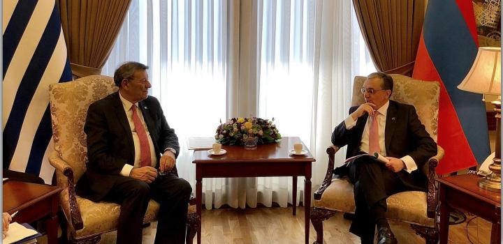 Canciller Nin Novoa con Ministro de Relaciones Exteriores armenio, Zohrab Mnatsakanyan