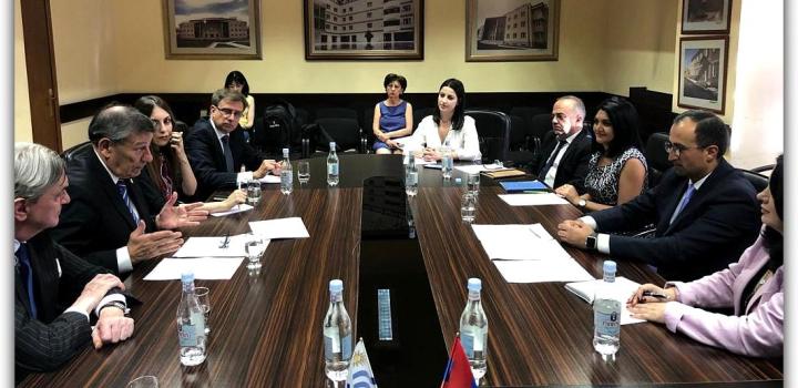 Canciller Nin Novoa en reunión con Ministro de Salud Pública armenio, Arsen Torosyan