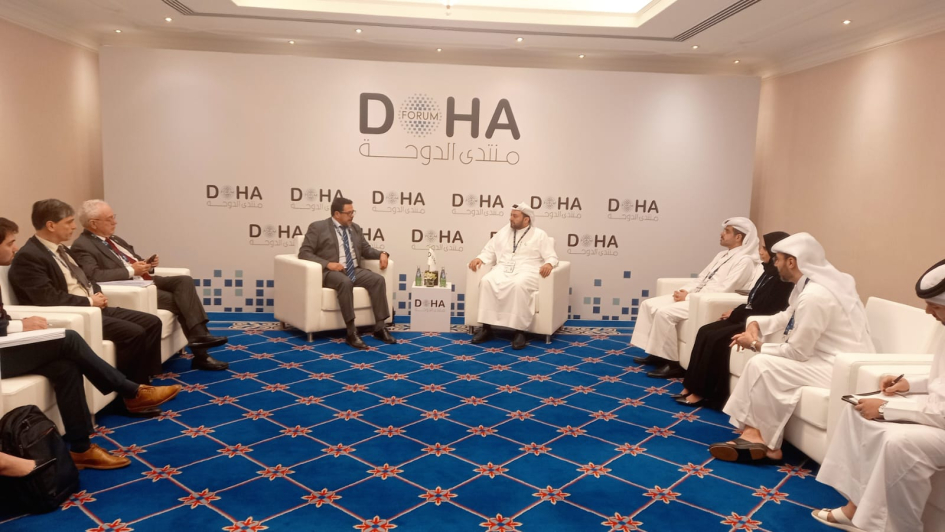 Sanchez y Lubetkin con el ministro de Estado del Ministerio de Relaciones Exteriores de Catar Sanchez y Lubetkin con el ministro de Estado del Ministerio de Relaciones Exteriores de Catar