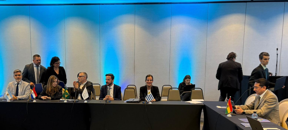 Coordinadores nacionales del GMC de Argentina, Brasil, Paraguay, Uruguay, y representante de OLACDE Autoridades presentes en la firma del acuerdo