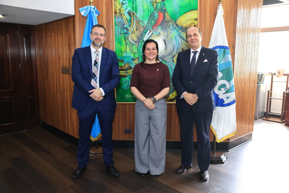 Embajador Ricardo Baluga, Ministra MAGA Ma. Fernanda Rivera y Embajador Jaime Pache Reunión MAGA