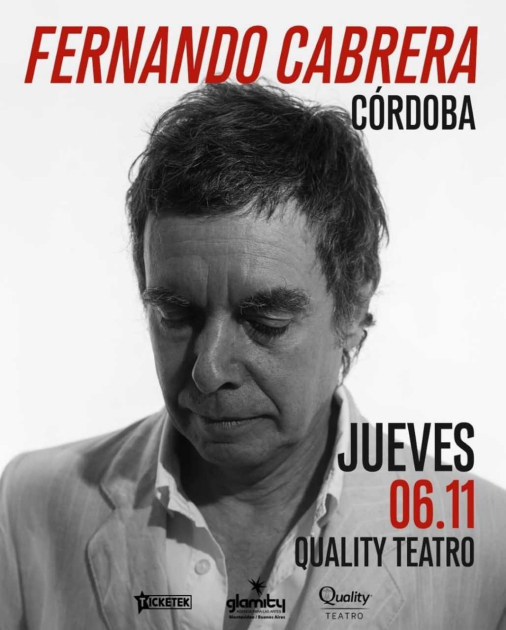 Publicidad del recital de Fernando Cabrera" con su foto.