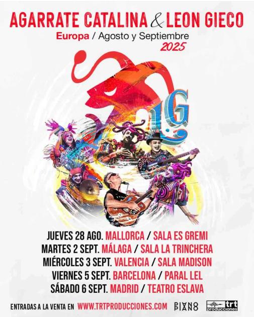 Afiche de la gira europea de Agarrate Catalina. Afiche de la gira europea de Agarrate Catalina.