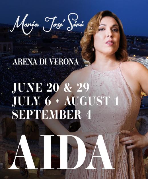 Afiche de promoción de Aida en la Arena di Verona Afiche de promoción de Aida en la Arena di Verona