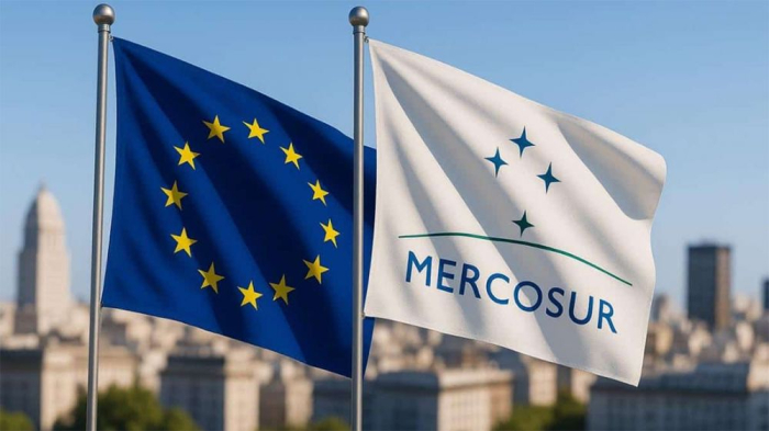 Banderas Unión Europea y Mercosur