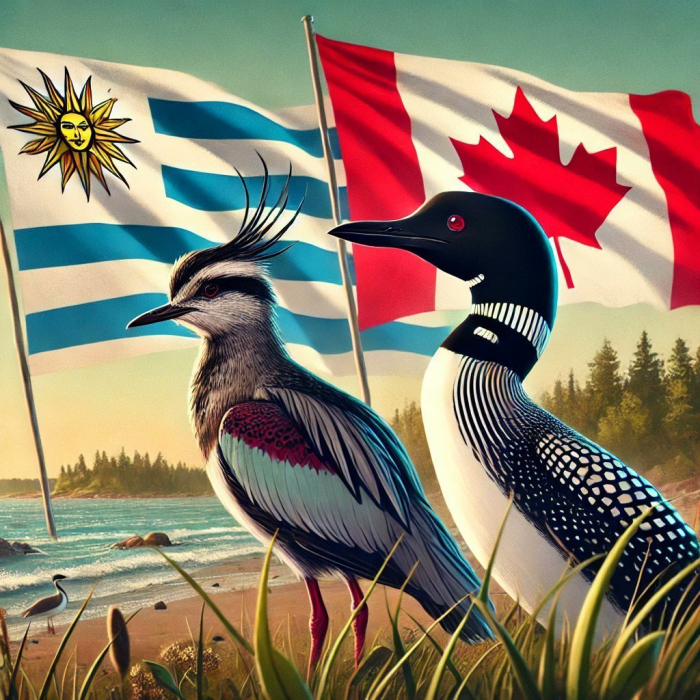 Tero and Loon symbolizing Uruguay and Canada