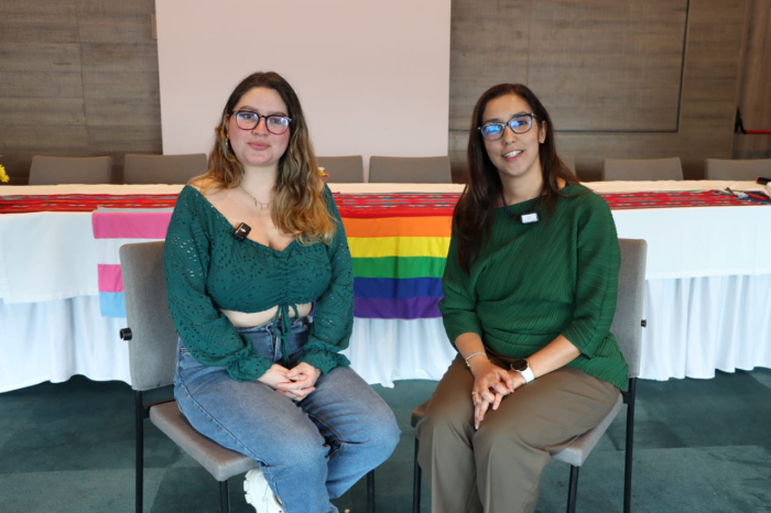 Representante de la Mesa Departamental LGBTIQ+ Nariño, Noemi Salazar y Embajadora Mercedes Corominas