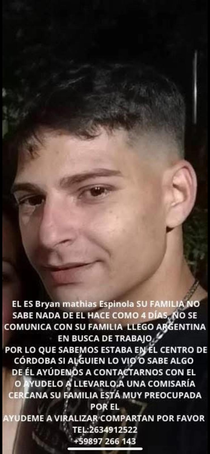 Foto de Bryan, al cual se le buscó y fue encontrado.