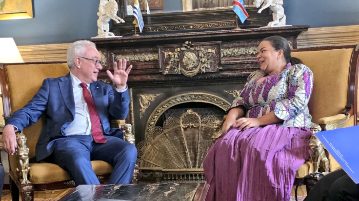 Reunión entre el ministro Mario Lubetkin y ministra Thérèse Kayikwamba Wagner