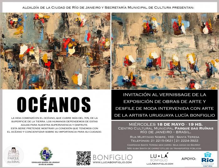 Exposición de la artista plástica uruguaya Lucía Bonfiglio en Río de Janeiro