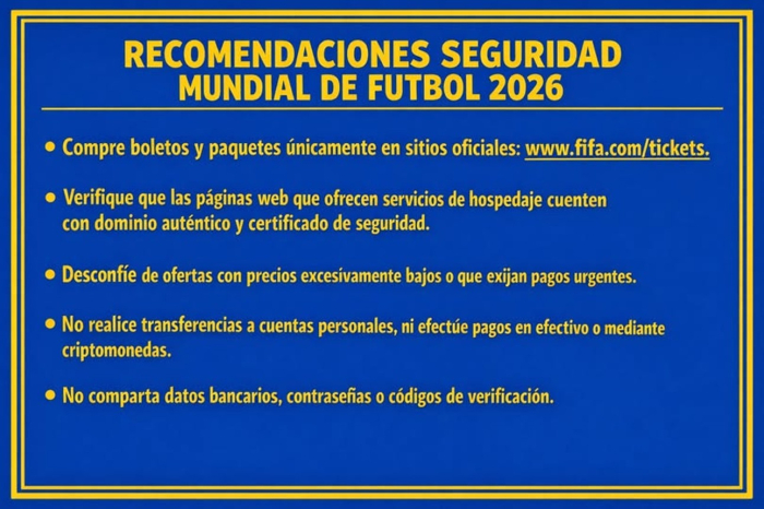 Recomendaciones de seguridad Mundial de futbol 2026