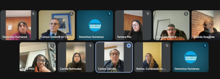 Foto de la pantalla de la videoconferencia con los participantes de esta