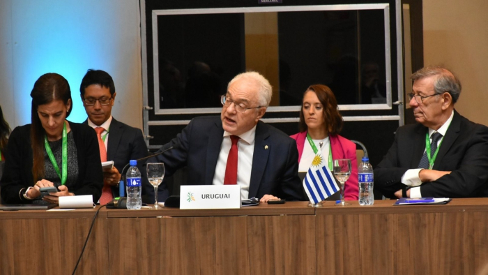 Canciller, Mario Lubetkin Canciller, Mario Lubetkin dando discurso