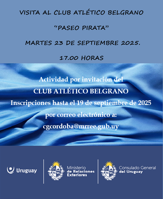 hoja informativa, con una imagen de una camiseta celeste con pliegues - color de Belgrano -