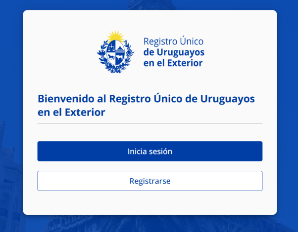 Webpage of the Unique Registry of Uruguayans Abroad