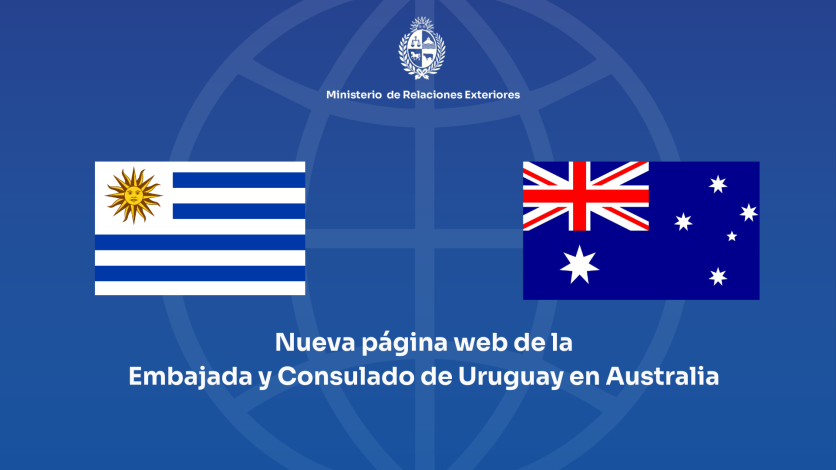 Banderas Uruguay y Australia