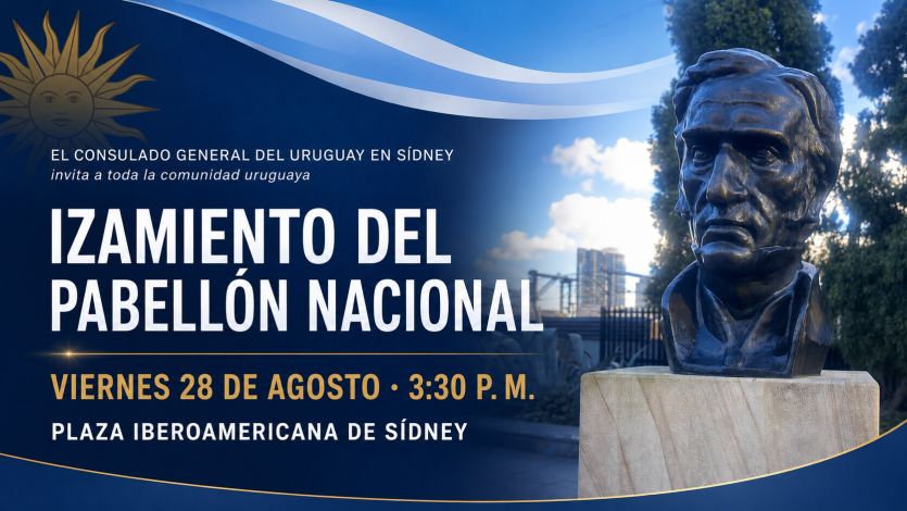 IMAGEN CON BUSTO DE GRAL. ARTIGAS Y CONVOCATORIA AL EVENTO