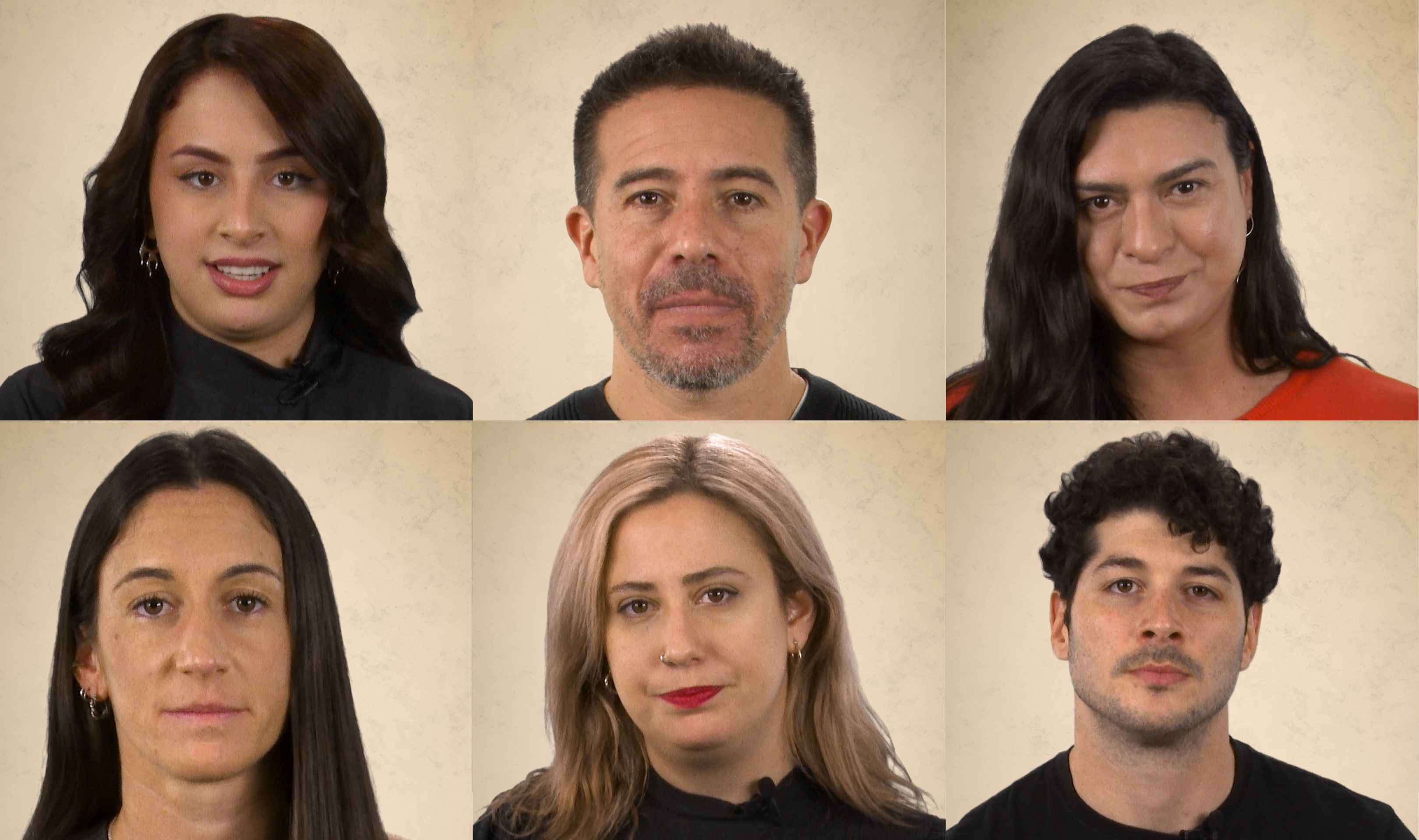 Mosaico de fotos: Luana, Rafa Cotelo, Josefina González, Pia Fernández, Fer Kosak y Marcos Sarraute