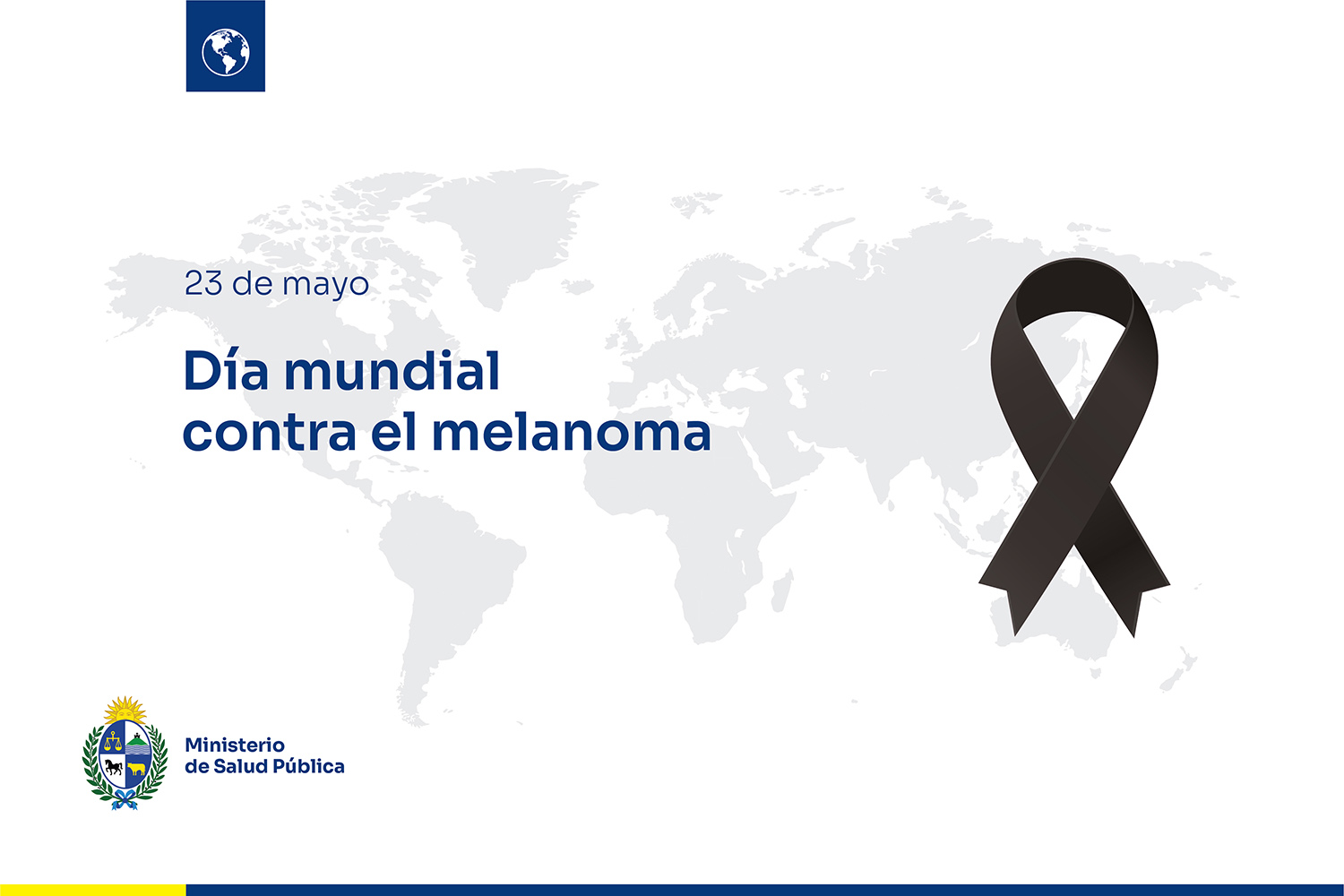 Día mundial contra el melanoma. Lazo negro.