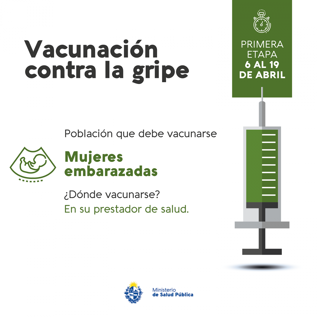 Vacunación antigripal 2020 por etapas Ministerio de Salud Pública