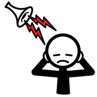 Niño escuchando ruido molesto