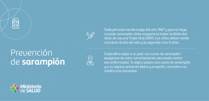 Placa sobre medidas de prevención de sarampión