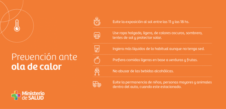 Placa sobre medidas de prevención ante ola de calor