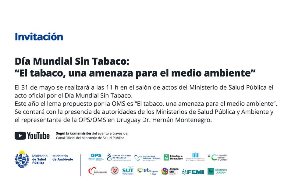 Invitación Día Mundial sin Tabaco