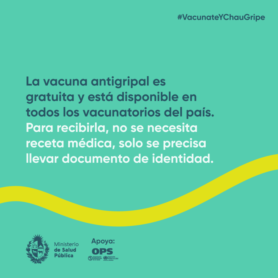 Gratuita, en todo el país, documento de identidad para recibirla. La vacuna es gratuita y está disponible en todos los vacunatorios del país. Llevar cédula.