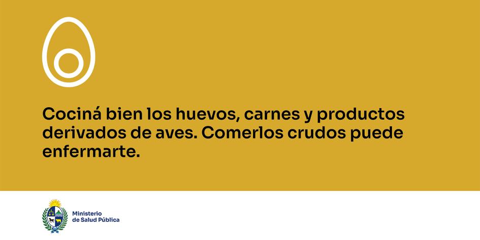 Cociná bien los huevos, carnes y productos derivados de aves. Comerlos crudos puede enfermarte.