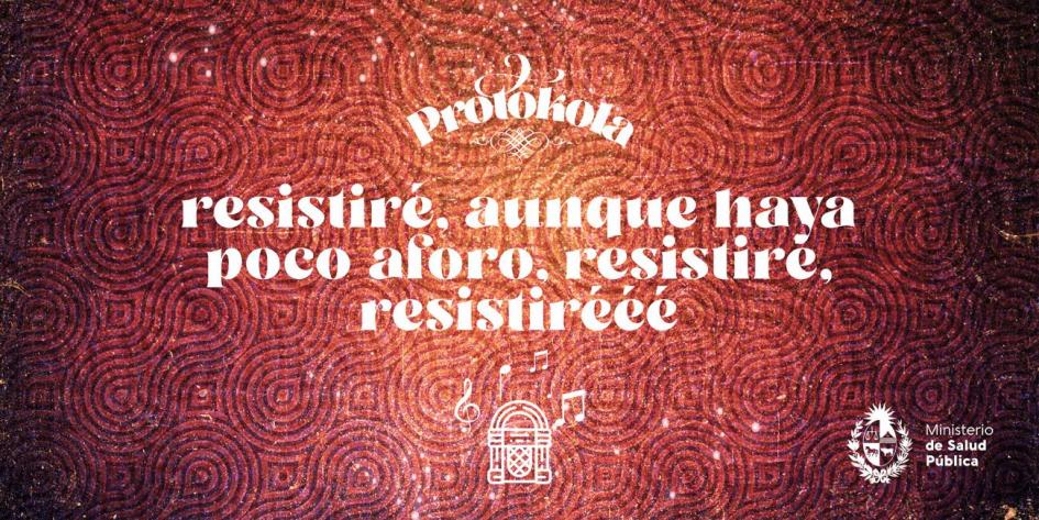 Placa de la campaña Resistiré aunque haya poco aforo