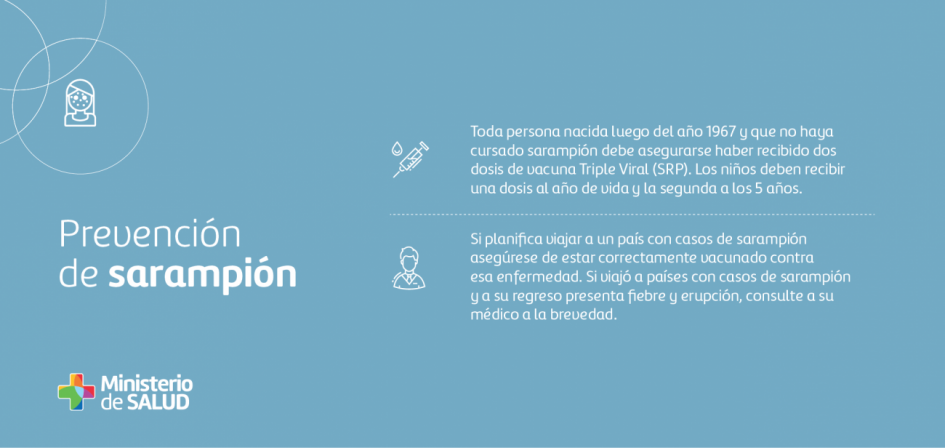 Placa sobre medidas de prevención de sarampión Placa sobre medidas de prevención de sarampión