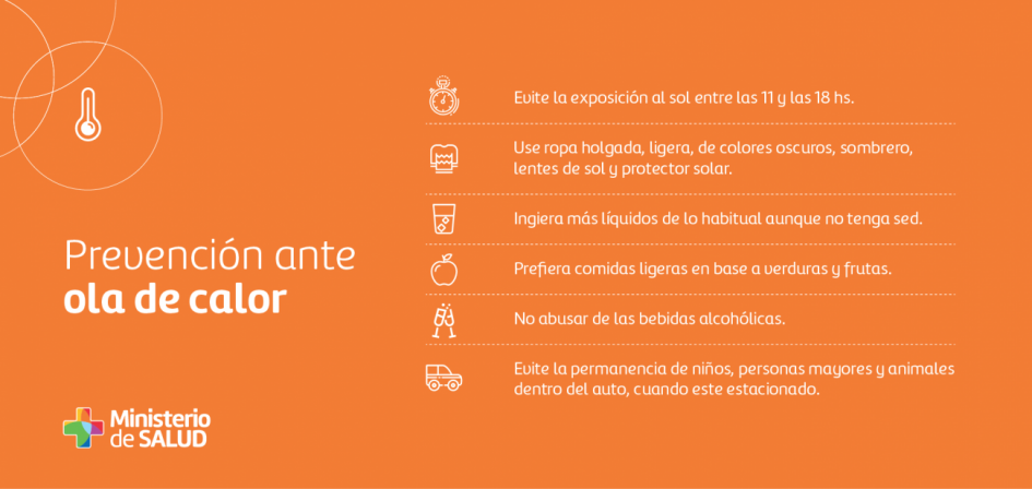 Placa sobre medidas de prevención ante ola de calor