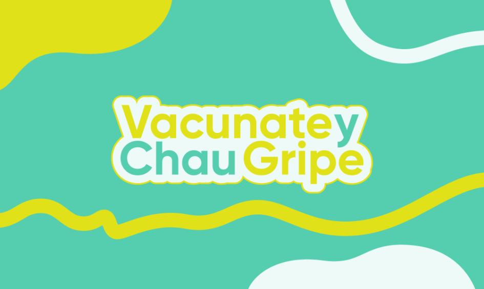 Logo de la campaña: vacunate y chau gripe Logo de la campaña: vacunate y chau gripe