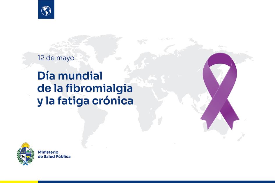 Placa conmemorativa con el lazo Día mundial de la fibromialgia y la fatiga crónica