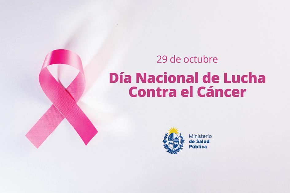 Placa con mensaje del Día Nacional de Lucha Contra el Cáncer