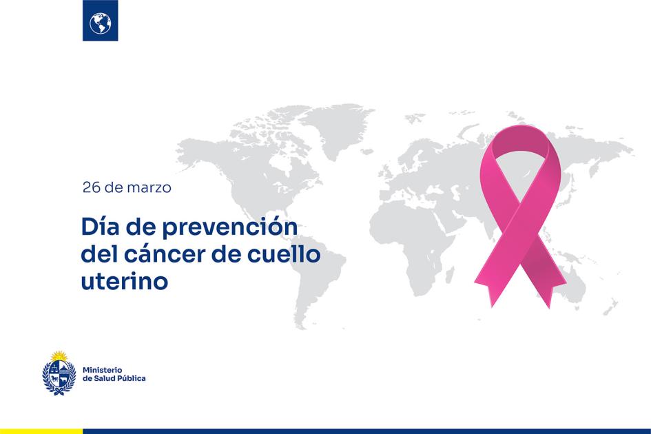 Placa conmemorativa Lazo rosado con la leyenda "Día de prevención de cáncer de cuello uterino"