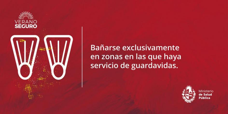 Bañarse exclusivamente en zonas en las que haya servicio de guardavidas