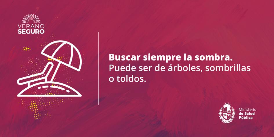 Cuidado de la piel ante la exposición a los rayos solares Buscar siempre la sombra