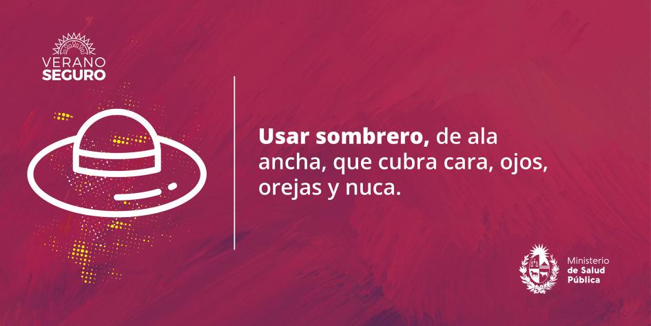 Usar sombrero que cubra cara, ojos, orejas y nuca