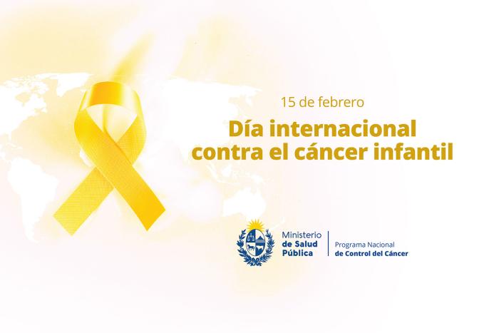 Lazo amarillo con leyenda: día internacional contra el cáncer infantil