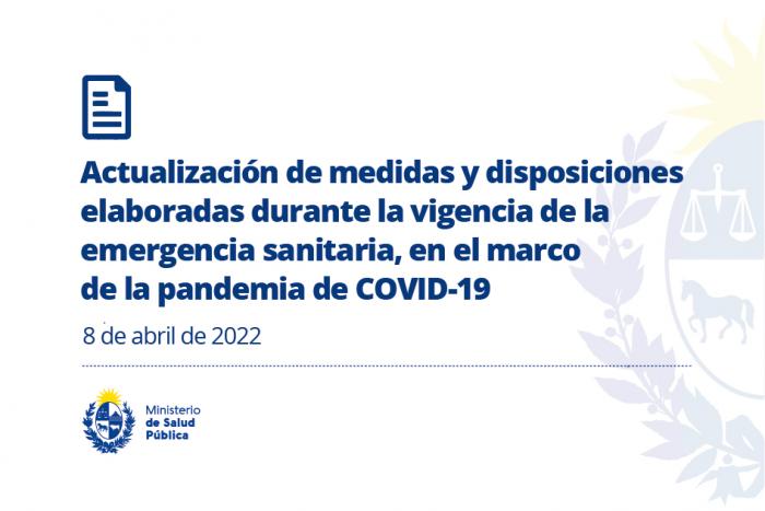 Placa Actualización de medidas y disposiciones elaboradas durante la vigencia de la emergencia sanitaria