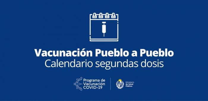 Calendario segundas dosis - vacunación Pueblo a Pueblo Calendario segundas dosis - vacunación Pueblo a Pueblo
