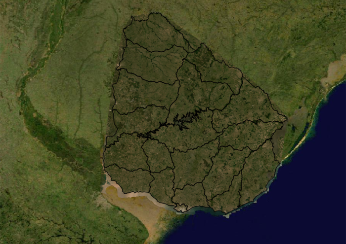 Imagen satelital de Uruguay