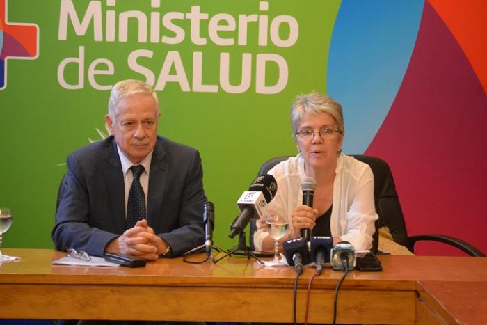 Autoridades del MSP y de INDT en conferencia de prensa