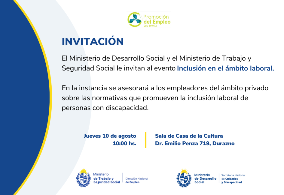 Invitación evento de Inclusión Laboral
