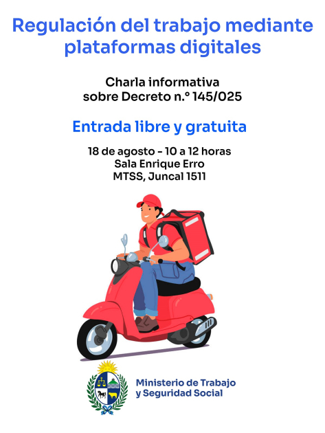 Invitación charla regulación del trabajo mediante plataformas digitales